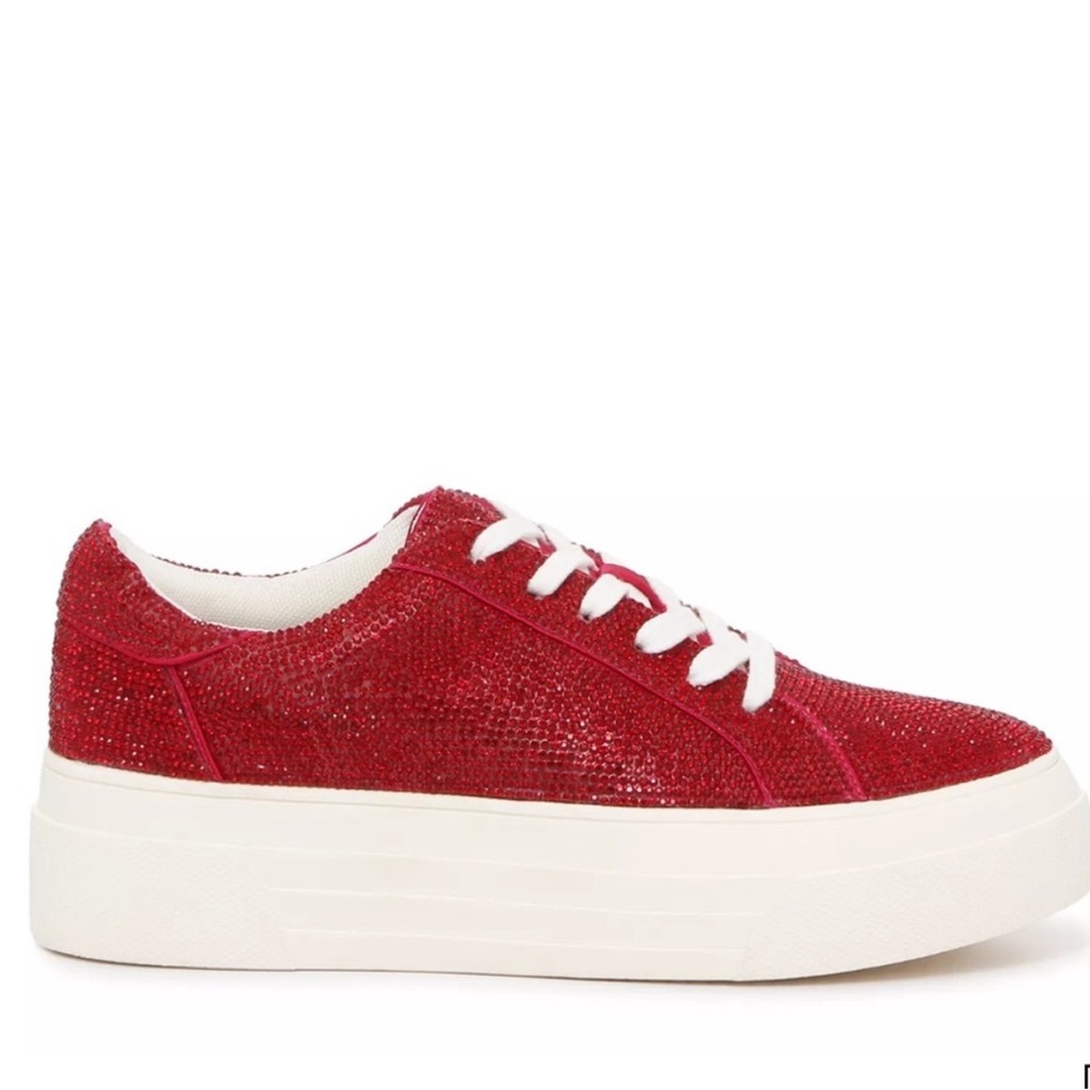 Jessica Simpson Red Sparkle Sneakers - Picture 2 of 2